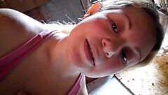 Blonde mel masturbates on webcam video call