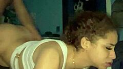 A big black cock is fucking my small tits and my pretty pussy