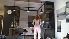 Redhead college girl's fashion haul turns into porn casting