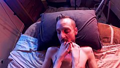Kinky teen gets footjob and fucked in wild position