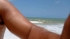 Filming Alpha Male Fucking and Cumming on Beach with Latina Wife.