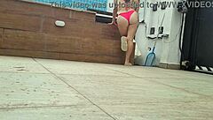 Brazilian esposa cheats with pool guy in wild ride.