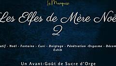 Les Elfes de Mère Noël 2 with French dirty talk and squirting action