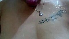 Skinny young latina masturbates hairy pussy riding secretly until creamy cum