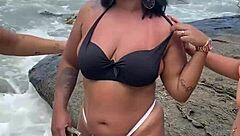 Watch us horny girls fucking on the beach in group lesbian action