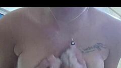 Skinny young latina masturbates hairy pussy riding secretly until creamy cum