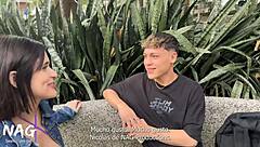 Jade Mercury Teases Stranger Near Subway for Filmed Fun