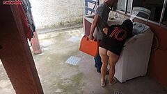 Married woman pays young mechanic to fuck her ass