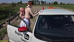 Public anal sex with a mad taxi driver