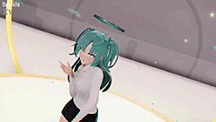 Yuuka from Blue Archive strips and dances intensely in hentai 3D