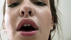 Stepbro Rissa has big natural tits and she gets deepthroat blowjob in this video
