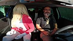 Tattooed hotties Tiffany and Latrell in wild car action