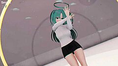 Clear blue hair clip adorns Yuuka's playful hentai scenes