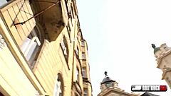 kate ross enjoys a public outdoor massage turning into big cock sex