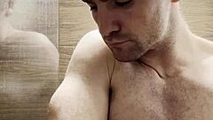 Gym rat's pre-photoshoot routine: hair removal and posing