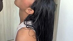 Sensual Latina gives deepthroat and tit worship in NYC