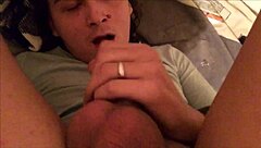 Sexy Bitch Fingers Ass While Playing with Cum in Mouth