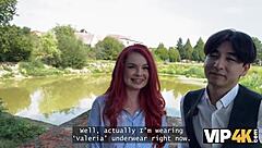 Sexy Redhead Miss Olivia Fucks In Public Street POV Cuckold Scene With Big Tits