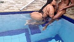 A slim young gay sexual experience has sex with a sexy plus size woman in the bathtub