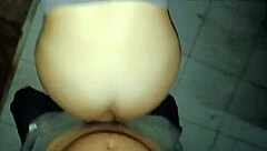 Big black cock cums on tanned ass of amateur
