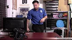 The pretty blonde shoplifter teen gets CAUGHT and FUCKED bent over.