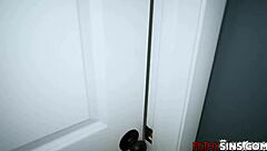 Hot MILF Jackie Hoff gets hairy pussy filled by stepson Tony Rubino