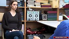 Teen babe fucked by officer for stealing in office