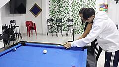 Perverted Stepbrother Teaches Latina Stepsister Billiards Then Fucks Pussy