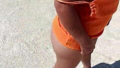 Mexican Woman Exhibits Tits And Ass On Public Beach