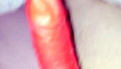 Amateur couple tries out latex costume during sex session