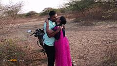 Outdoor sex with an Indian wife includes oral sex, finger play and deep throat penetration