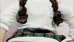 Her wet ass orgasm after school