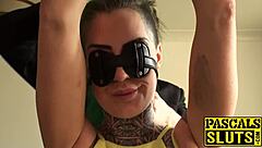 tattooed hottie phoenix rides cock roughly with piercings