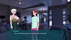Anime game with a naughty teacher and a chubby heroine