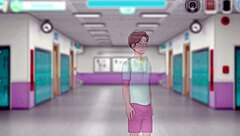 Anime game with a naughty teacher and a chubby heroine