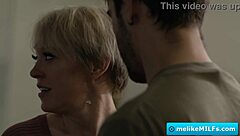 Stepmother's hairy pussy gets fingered by horny stepson