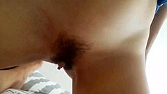 Friend’s wife has a hairy creampie surprise for him in the bedroom