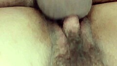Massive cock penetrates wet pussy lips and stimulates clit