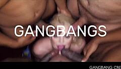 super hot big tittied blonde swarmed in gangbang cock