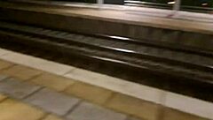 A hot doggy style fuck in a public transportation station with a total stranger