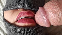 closeup blowjob with big cock pov