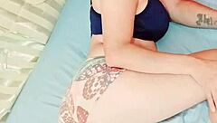 Intense homemade solo session with huge dildo for powerful orgasm