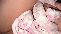 Couple engages in passionate late-night sex with bouncing boobs and intense orgasms in POV.