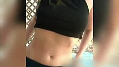 Fucking pierced pussy outside with dildo like a slut.