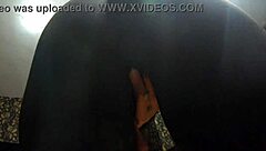 preview-the nympho wife plays with her camel-toe jumpsuit and put some cum on her shinny red down-jacket 230