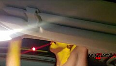 Moto boy chases woman flashing tits on car sunroof for blowjob