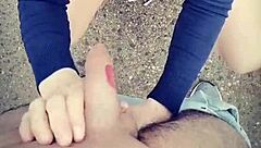 Does She Spit on His Big Cock or He Cum on Her Lips?