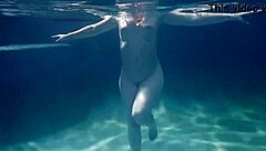 Sensual blonde gets blowjob underwater in hot scene