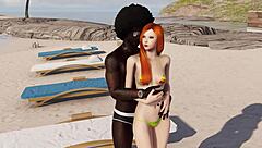 Petite teen double-penetrated at beach intensely!