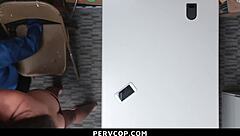 Pervcop gives her a full cavity search in the office